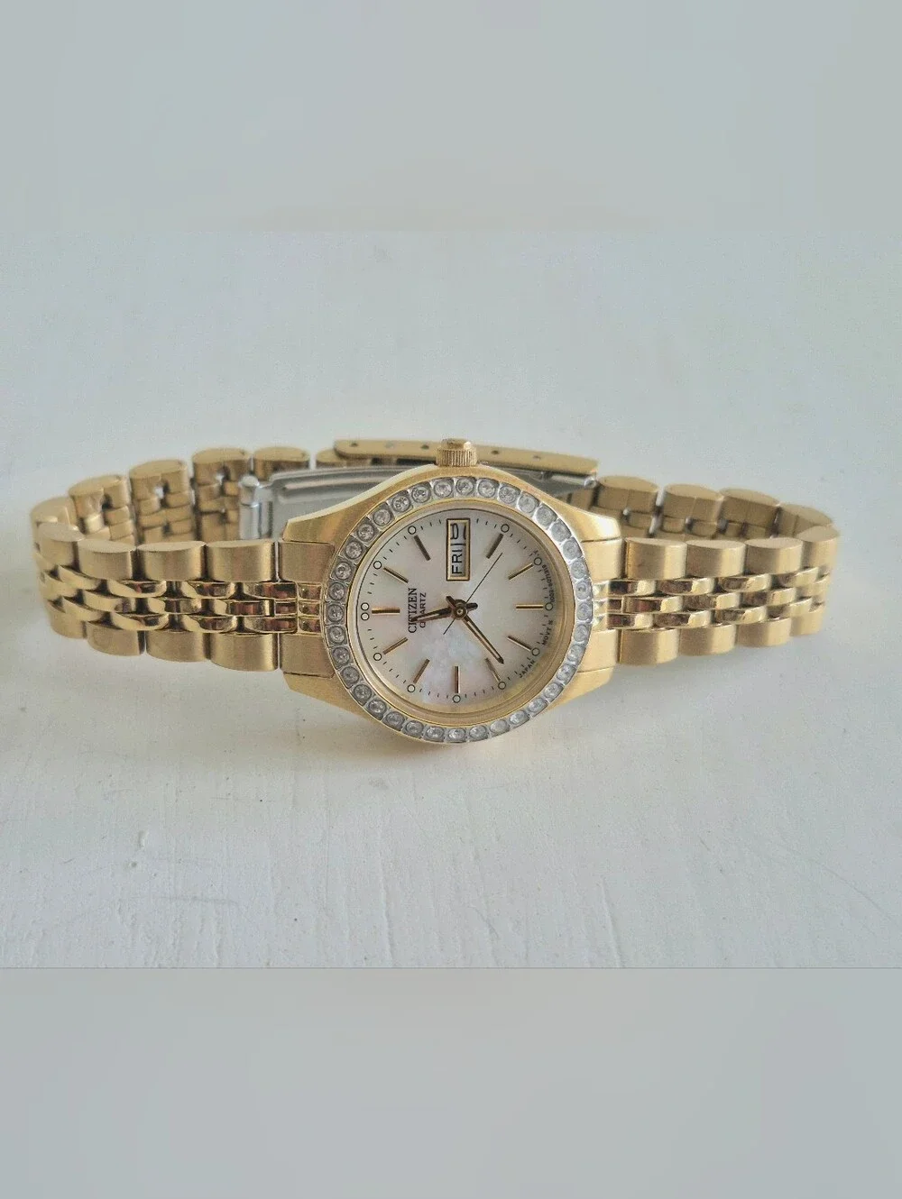 Citizen Gold-Tone Women's Crystal Bezel Bracelet Watch